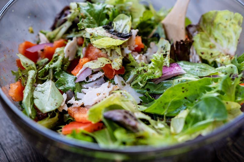 Fresh garden salad with Italian dressing